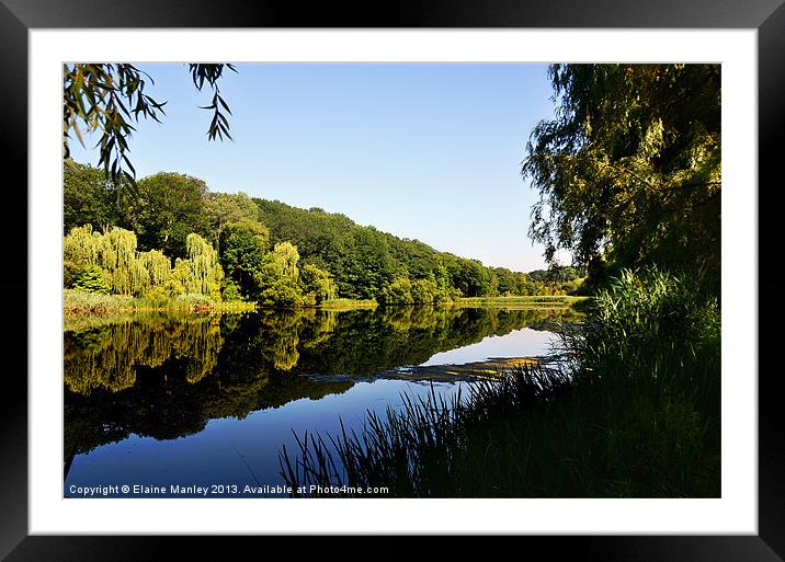 Quiet Pond Framed Mounted Print by Elaine Manley