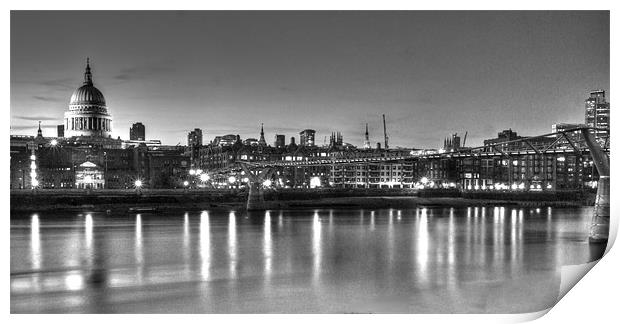 London Thames Bridges BW Print by David French