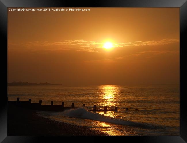 Coastal sunrise Framed Print by camera man