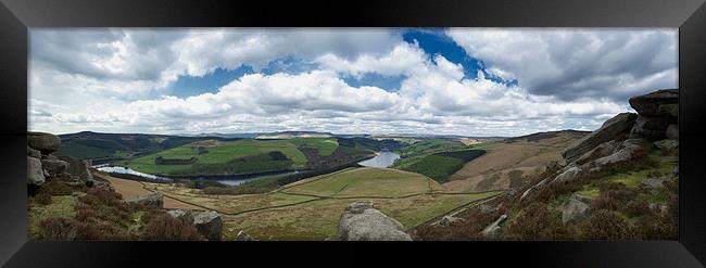 LADYBOWER PANORAMA Framed Print by Terry Luckings