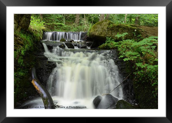 Forest Waterfall Framed Mounted Print by Malcolm Snook