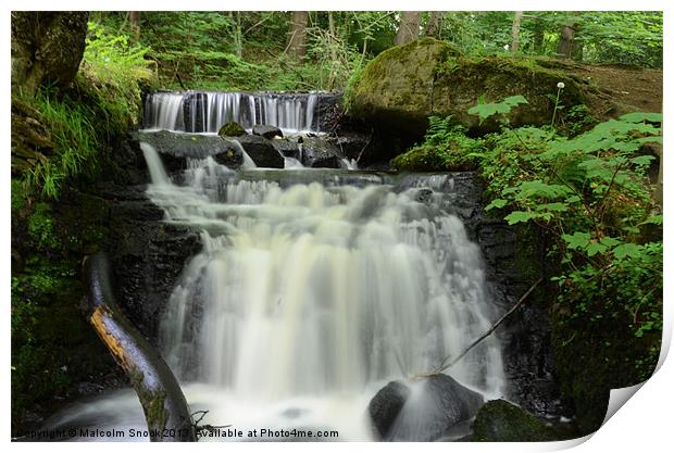 Forest Waterfall Print by Malcolm Snook