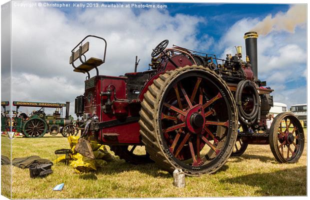 The ploughing Engine Canvas Print by Christopher Kelly