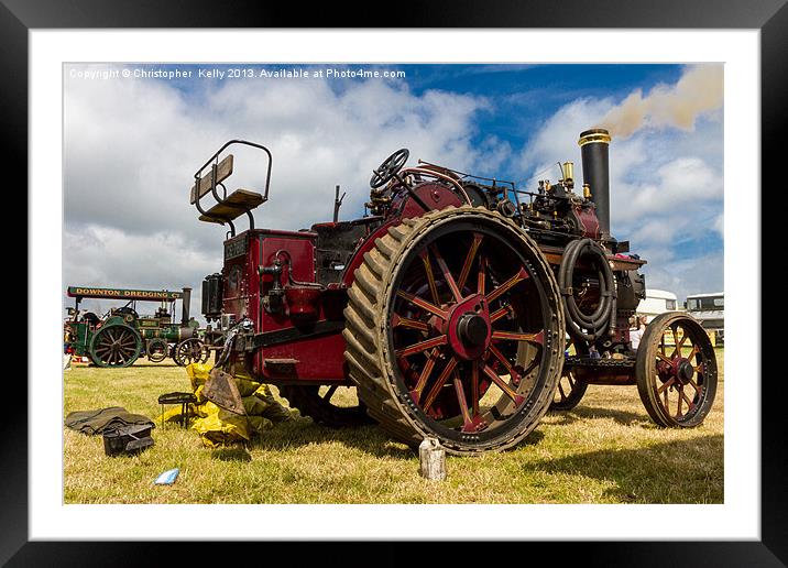 The ploughing Engine Framed Mounted Print by Christopher Kelly