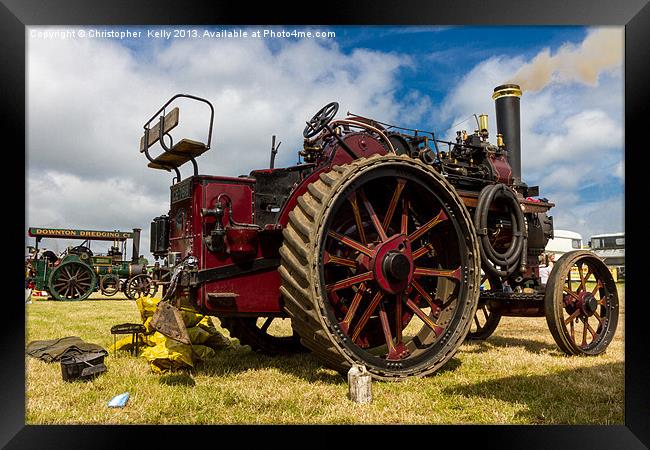 The ploughing Engine Framed Print by Christopher Kelly
