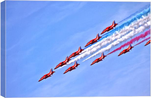 The RAF Red Arrows 3 Canvas Print by Becky Dix