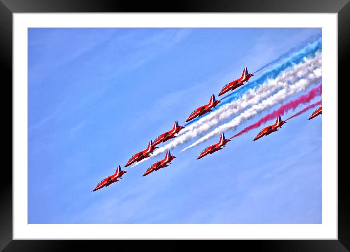 The RAF Red Arrows 3 Framed Mounted Print by Becky Dix