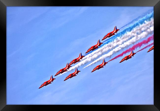 The RAF Red Arrows 3 Framed Print by Becky Dix
