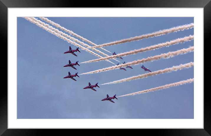 The RAF Red Arrows 4 Framed Mounted Print by Becky Dix