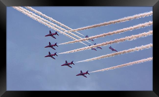 The RAF Red Arrows 4 Framed Print by Becky Dix