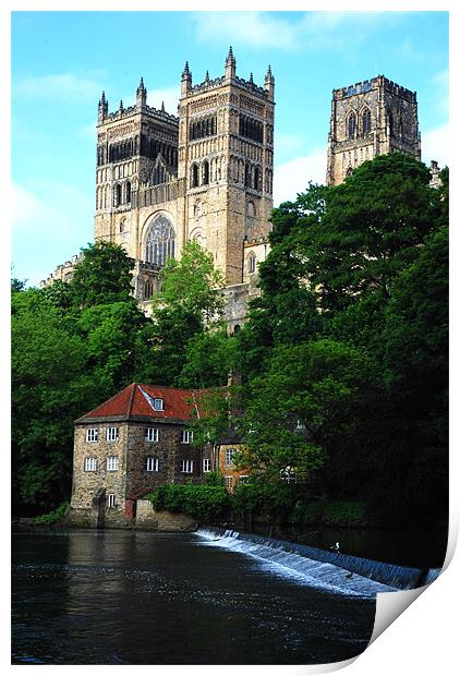 Durham Cathedral and  Fulling Mil Print by eric carpenter