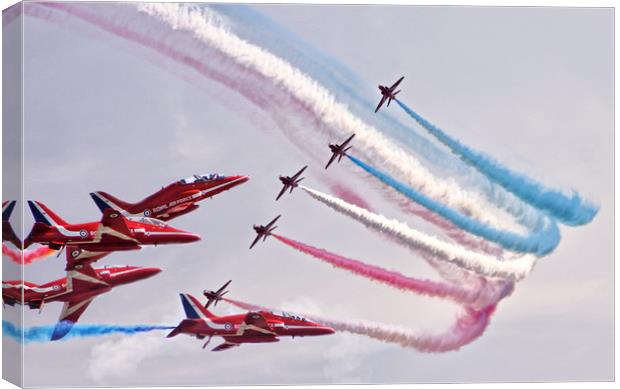 RAF Red Arrows Canvas Print by Becky Dix
