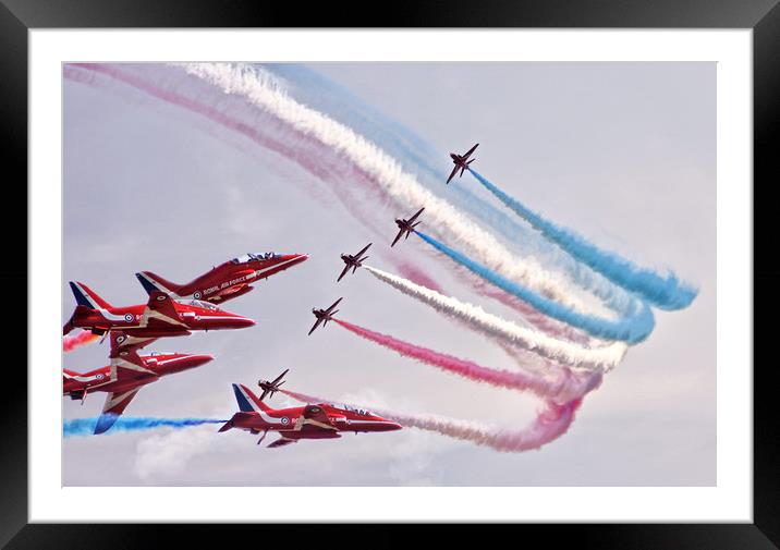 RAF Red Arrows Framed Mounted Print by Becky Dix