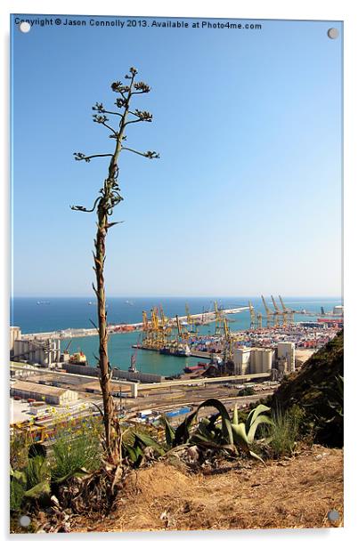 Port Of Barcelona Acrylic by Jason Connolly