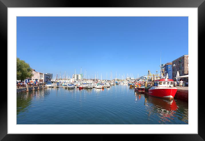 Barbican Inner Harbour Plymouth Devon Framed Mounted Print by Mike Gorton