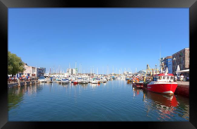 Barbican Inner Harbour Plymouth Devon Framed Print by Mike Gorton