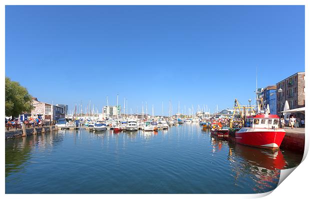Barbican Inner Harbour Plymouth Devon Print by Mike Gorton