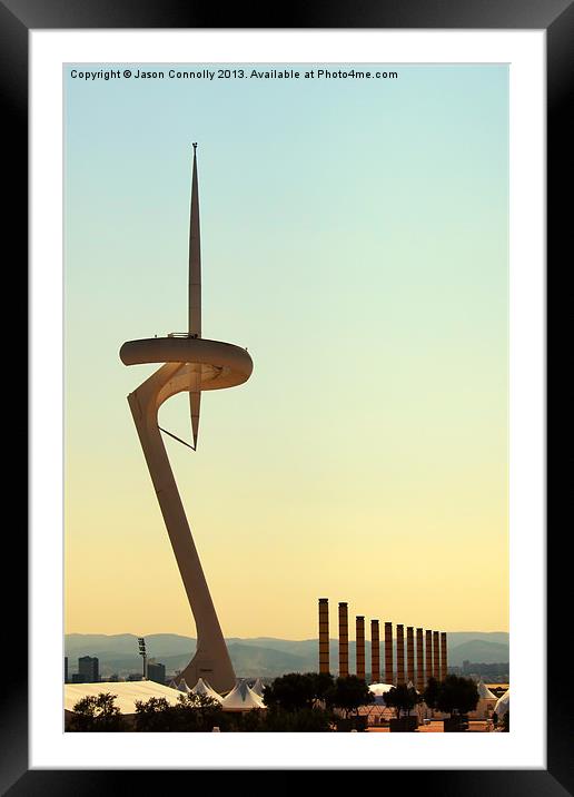 Montjuic Tower Barcelona Framed Mounted Print by Jason Connolly