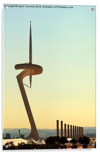 Montjuic Tower Barcelona Acrylic by Jason Connolly