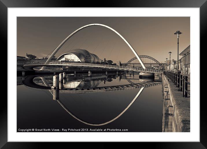 Toned Millennium Bridge Framed Mounted Print by Ray Pritchard