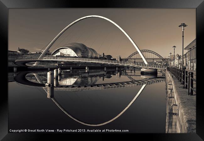 Toned Millennium Bridge Framed Print by Ray Pritchard