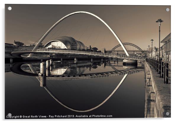 Toned Millennium Bridge Acrylic by Ray Pritchard