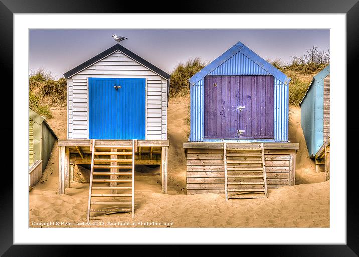 Beach Huts Abersoch Framed Mounted Print by Pete Lawless