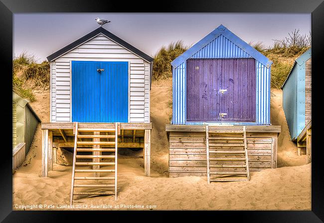 Beach Huts Abersoch Framed Print by Pete Lawless