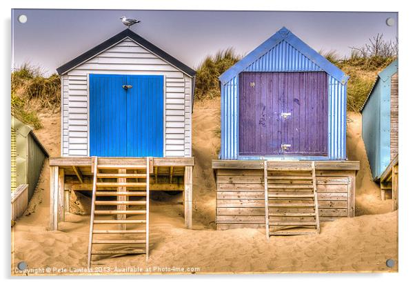 Beach Huts Abersoch Acrylic by Pete Lawless