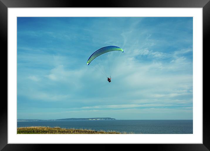 Paragliding in the Solent Framed Mounted Print by Ian Jones