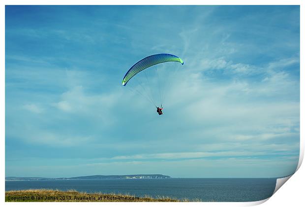 Paragliding in the Solent Print by Ian Jones