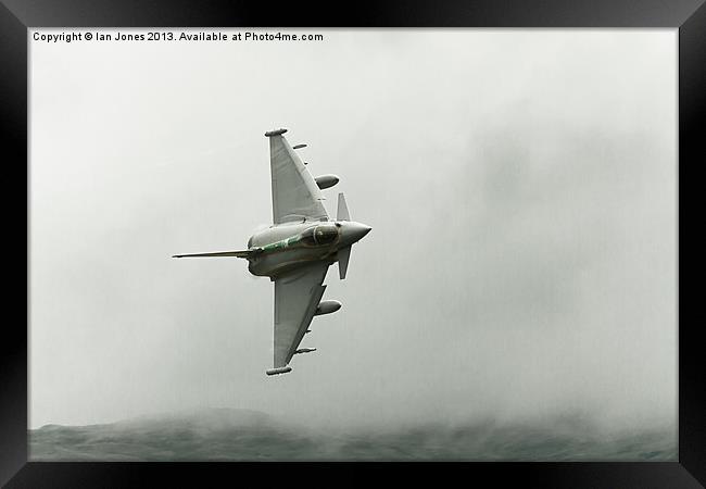 RAF Typhoon in low cloud Framed Print by Ian Jones