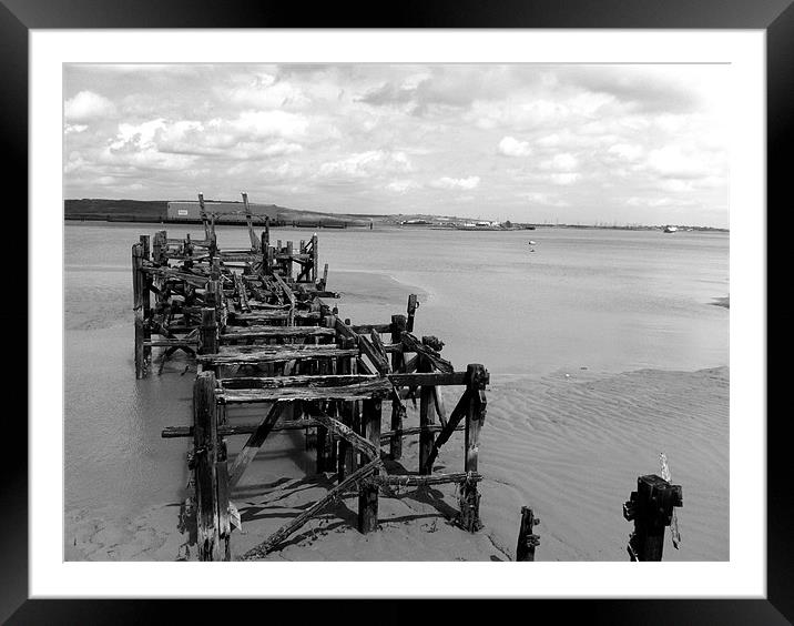 Derelict Jetty Framed Mounted Print by Colin Richards