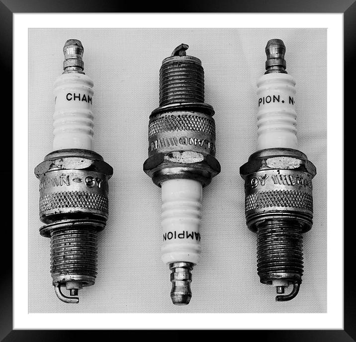 Spark Plugs Framed Mounted Print by David Pacey