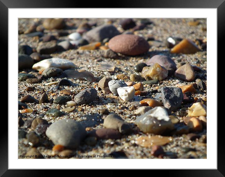 Simply pebbles 1 Framed Mounted Print by michelle whitebrook