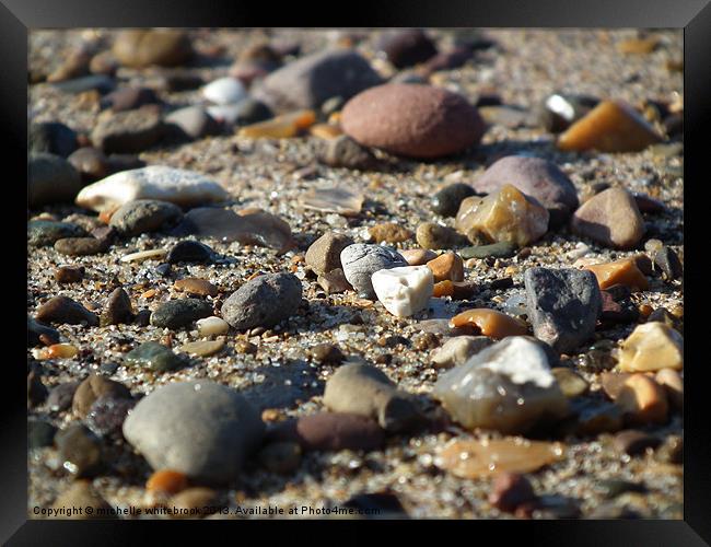 Simply pebbles 1 Framed Print by michelle whitebrook