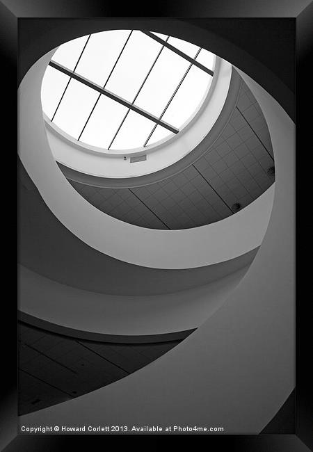 Liverpool staircase B&W Framed Print by Howard Corlett
