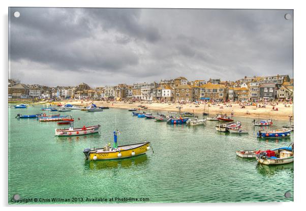 St Ives, Cornwall Acrylic by Chris Willman