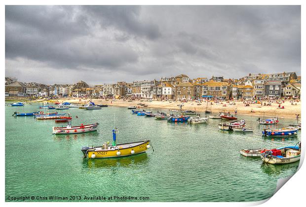 St Ives, Cornwall Print by Chris Willman