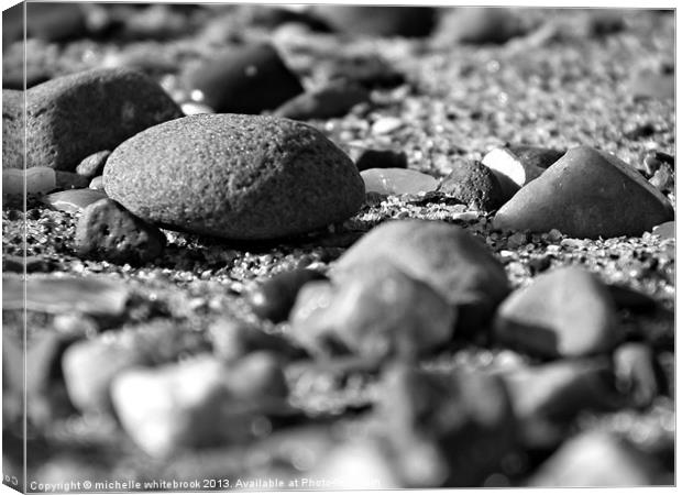 Simply Stones B/W Canvas Print by michelle whitebrook