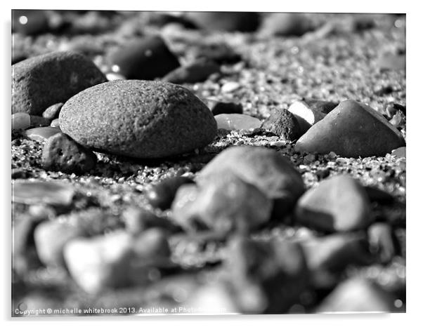 Simply Stones B/W Acrylic by michelle whitebrook