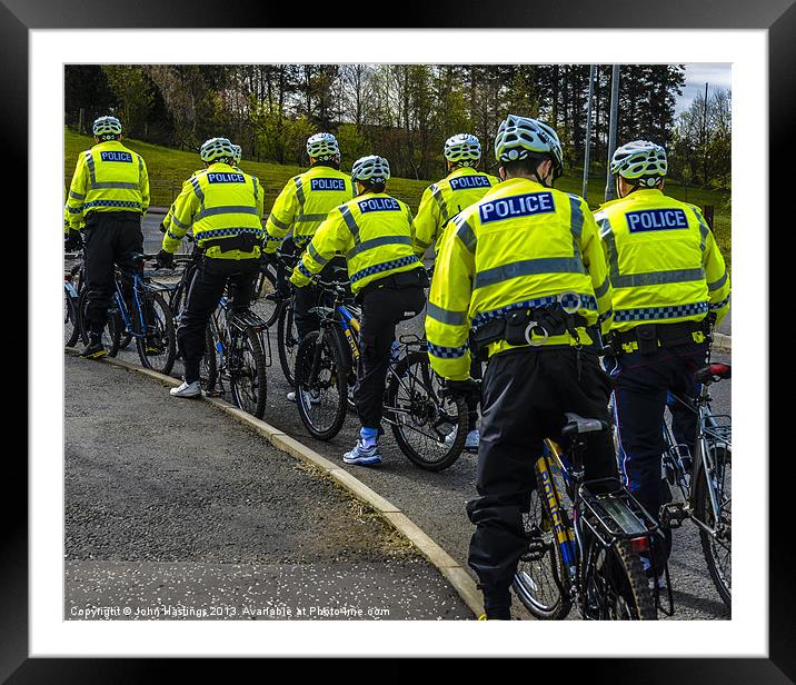 Bike Patrol Framed Mounted Print by John Hastings