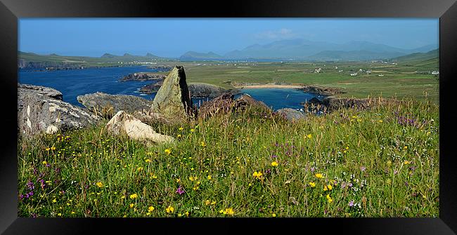View over to Clogher beach Framed Print by barbara walsh
