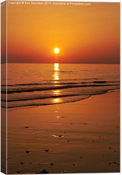 Rhossili Bay Sunset Canvas Print by Dan Davidson