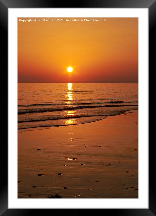 Rhossili Bay Sunset Framed Mounted Print by Dan Davidson