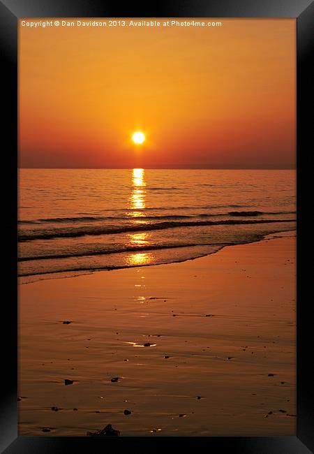 Rhossili Bay Sunset Framed Print by Dan Davidson