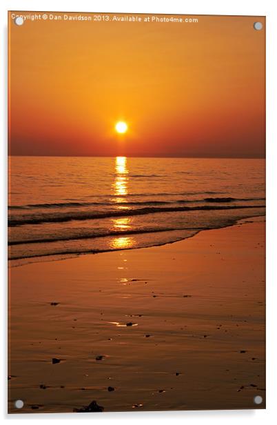Rhossili Bay Sunset Acrylic by Dan Davidson