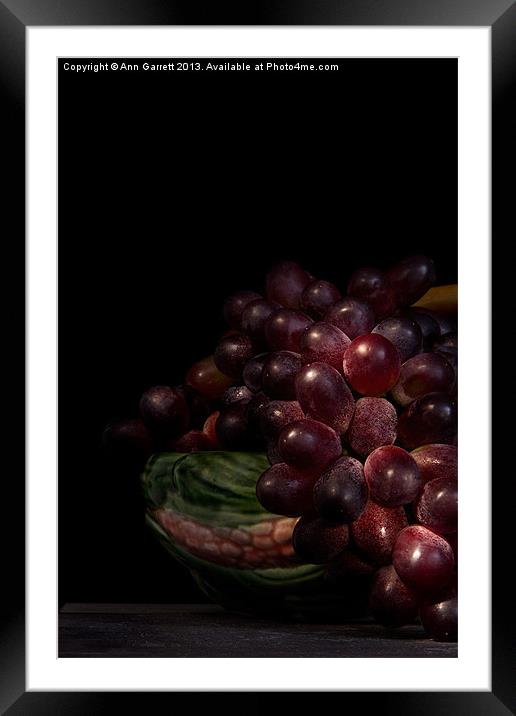 Grapes Framed Mounted Print by Ann Garrett