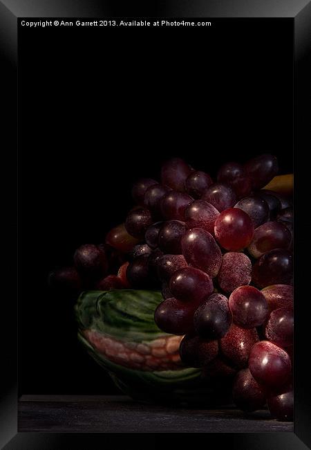 Grapes Framed Print by Ann Garrett
