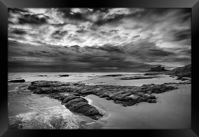 Bamburgh Storm Framed Print by Terry Carter
